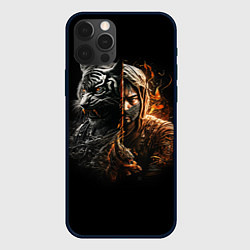 Чехол для iPhone 12 Pro Тигр и ниндзя, цвет: 3D-черный