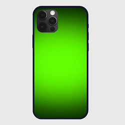 Чехол для iPhone 12 Pro Кислотный зеленый с градиентом, цвет: 3D-черный