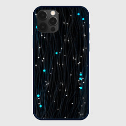 Чехол для iPhone 12 Pro Волнистые космические блики, цвет: 3D-черный