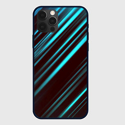 Чехол для iPhone 12 Pro Stripes line neon color, цвет: 3D-черный