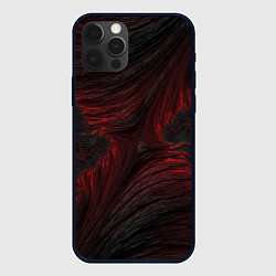 Чехол для iPhone 12 Pro Бордовые разводы, цвет: 3D-черный