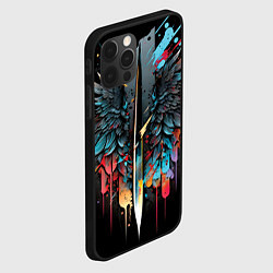 Чехол для iPhone 12 Pro Психоделические крылья, цвет: 3D-черный — фото 2
