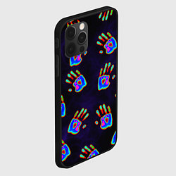 Чехол для iPhone 12 Pro Ладони тепловизор: черный фон - паттерн, цвет: 3D-черный — фото 2