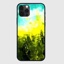 Чехол для iPhone 12 Pro Green abstract colors, цвет: 3D-черный