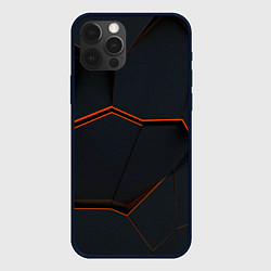 Чехол для iPhone 12 Pro Абстрактные разломы текстура, цвет: 3D-черный