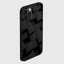 Чехол для iPhone 12 Pro Металлические плитки хром, цвет: 3D-черный — фото 2