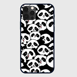 Чехол для iPhone 12 Pro Весёлые панды, цвет: 3D-черный