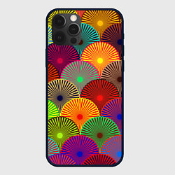 Чехол для iPhone 12 Pro Multicolored circles, цвет: 3D-черный