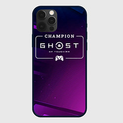 Чехол для iPhone 12 Pro Ghost of Tsushima gaming champion: рамка с лого и, цвет: 3D-черный