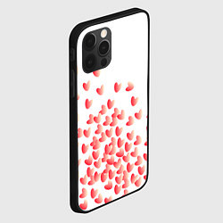 Чехол для iPhone 12 Pro Падающие сердечки, цвет: 3D-черный — фото 2