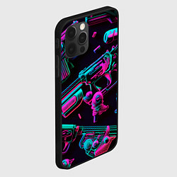 Чехол для iPhone 12 Pro Неоновый пистолет, цвет: 3D-черный — фото 2