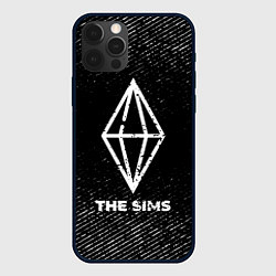 Чехол для iPhone 12 Pro The Sims с потертостями на темном фоне, цвет: 3D-черный
