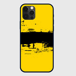 Чехол для iPhone 12 Pro Черно-желтая полоса Cyberpunk 2077, цвет: 3D-черный