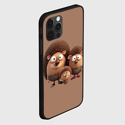 Чехол для iPhone 12 Pro Семья ёжиков, цвет: 3D-черный — фото 2