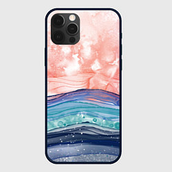 Чехол для iPhone 12 Pro Абстрактный пейзаж рассвет над морем, цвет: 3D-черный