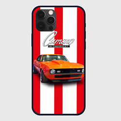 Чехол для iPhone 12 Pro Ретро маслкар Chevrolet Camaro SS 1968 года, цвет: 3D-черный