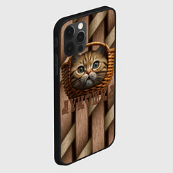 Чехол для iPhone 12 Pro Кошка лукошка мем, цвет: 3D-черный — фото 2