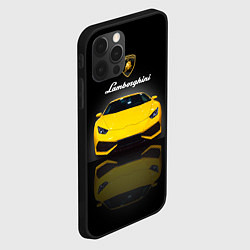 Чехол для iPhone 12 Pro Итальянский суперкар Lamborghini Aventador, цвет: 3D-черный — фото 2