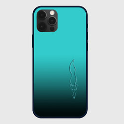 Чехол для iPhone 12 Pro Силуэт лисы на градиентном фоне, цвет: 3D-черный