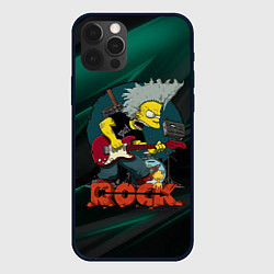 Чехол для iPhone 12 Pro Rock music Simpsons, цвет: 3D-черный