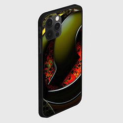 Чехол для iPhone 12 Pro Зеленые объемные объекты, цвет: 3D-черный — фото 2