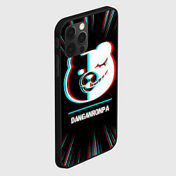 Чехол для iPhone 12 Pro Символ Danganronpa в стиле glitch на темном фоне, цвет: 3D-черный — фото 2