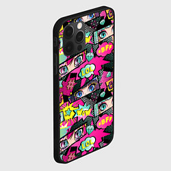 Чехол для iPhone 12 Pro Глаза аниме-девушки: cool pattern, цвет: 3D-черный — фото 2