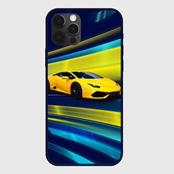 Чехол для iPhone 12 Pro Желтый итальянский суперкар, цвет: 3D-черный