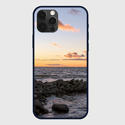 Чехол для iPhone 12 Pro Закат солнца на Финском заливе, цвет: 3D-черный