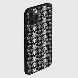 Чехол для iPhone 12 Pro Черепа монохромные, цвет: 3D-черный — фото 2