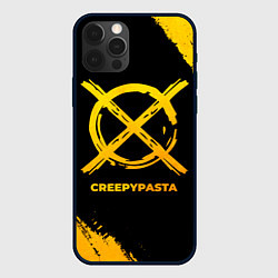 Чехол для iPhone 12 Pro CreepyPasta - gold gradient, цвет: 3D-черный