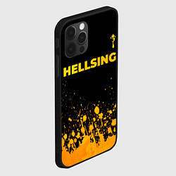 Чехол для iPhone 12 Pro Hellsing - gold gradient: символ сверху, цвет: 3D-черный — фото 2