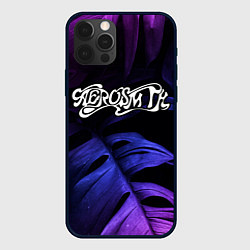 Чехол iPhone 12 Pro Aerosmith neon monstera