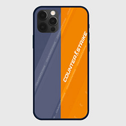 Чехол для iPhone 12 Pro Counter Strike 2 Blue Orange Pattern, цвет: 3D-черный