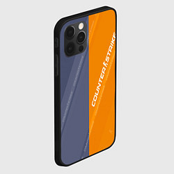 Чехол для iPhone 12 Pro Counter Strike 2 Blue Orange Pattern, цвет: 3D-черный — фото 2