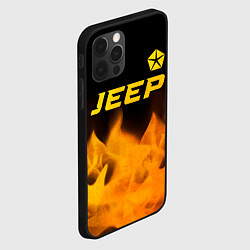 Чехол для iPhone 12 Pro Jeep - gold gradient: символ сверху, цвет: 3D-черный — фото 2