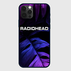 Чехол для iPhone 12 Pro Radiohead neon monstera, цвет: 3D-черный