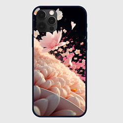 Чехол для iPhone 12 Pro Множество розовых цветов, цвет: 3D-черный