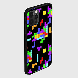 Чехол для iPhone 12 Pro Неоновый тетрис на темном фоне, цвет: 3D-черный — фото 2