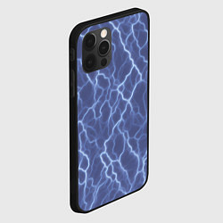 Чехол для iPhone 12 Pro Электрический разряд на голубом фоне, цвет: 3D-черный — фото 2