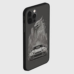 Чехол для iPhone 12 Pro Godzilla car, цвет: 3D-черный — фото 2