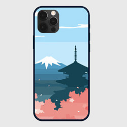 Чехол для iPhone 12 Pro Вид на Фудзияму - Япония, цвет: 3D-черный