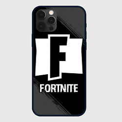 Чехол для iPhone 12 Pro Fortnite glitch на темном фоне, цвет: 3D-черный