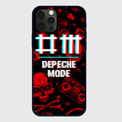 Чехол для iPhone 12 Pro Depeche Mode rock glitch, цвет: 3D-черный