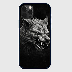 Чехол для iPhone 12 Pro Волк - grunge style, цвет: 3D-черный