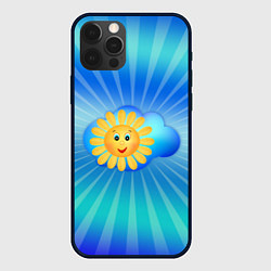 Чехол для iPhone 12 Pro Веселое солнышко, цвет: 3D-черный
