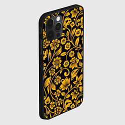 Чехол для iPhone 12 Pro Золотая хохлома, цвет: 3D-черный — фото 2
