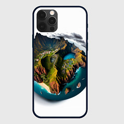 Чехол для iPhone 12 Pro Планета с одним островом, цвет: 3D-черный