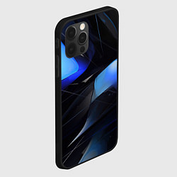 Чехол для iPhone 12 Pro Black blue elements, цвет: 3D-черный — фото 2