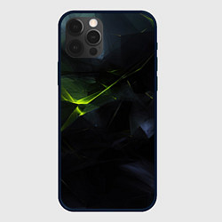 Чехол для iPhone 12 Pro Black green elements, цвет: 3D-черный